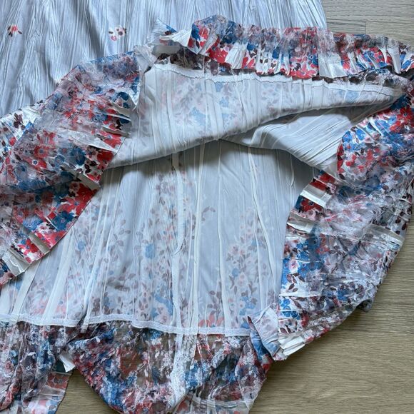 Komarov Dress Women 3X Ruffle Lace Sleeve Charmeuse Cocktail Party Formal - Picture 10 of 15